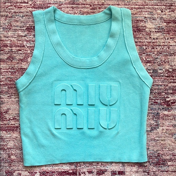 Miu Miu Tops - Miu Miu Aqua Tank Top